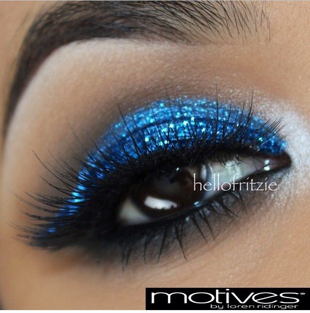 blue sparkly eyeshadow